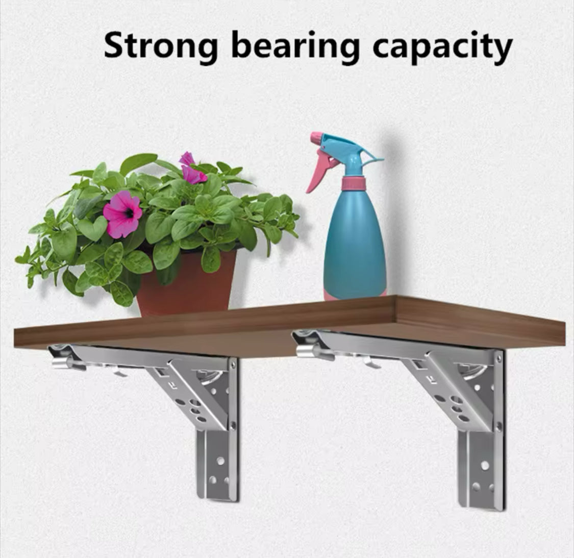 Solid Wood Folding Shelf, Heavy Duty Folding Shelf Bracket, Wall Mounted Wood Shelf, Adjustable Wood Shelf With Foldable Support Bracket Solid Wood Folding Shelf, Heavy Duty Folding Shelf Bracket, Wall Mounted Wood Shelf, Adjustable Wood Shelf With Foldable Support Bracket